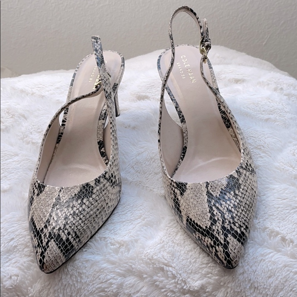 Cole Haan Snake embossed leather shoes New 39.5